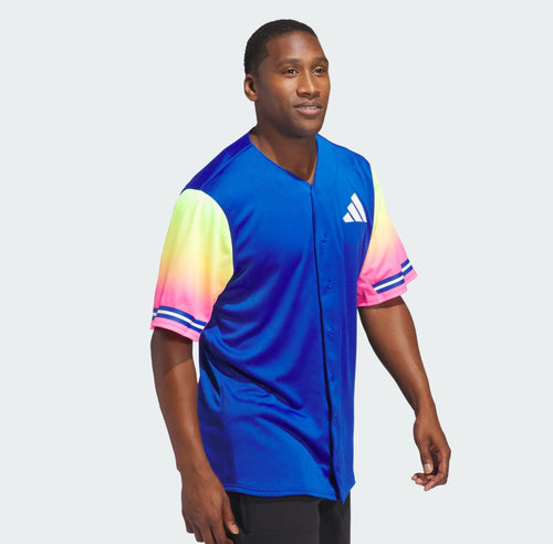 Adidas Baseball Royal Blue Full-Button Jersey | X-Large | JJ1673 | MSRP: $100